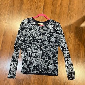 tory burch printed button down cardigan sweater